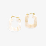 Dice Earrings White – Creolen – 18kt vergoldet