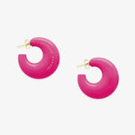 Moon Earrings Fuchsia – Hoop Earrings – 18ct Gold-Plated Moon Earrings Fuchsia – Hoop Earrings – 18ct Gold-Plated