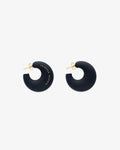 Moon Earring Black matt – Ohrhänger – vergoldet