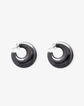 Moon Earring ultrablack – Hoop Earrings – Silver-Plated Moon Earring ultrablack – Hoop Earrings – Silver-Plated