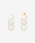 New Flat Chain Earring pearl marble – Ohrhänger – vergoldet