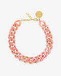 Big Flat Chain Necklace Peach marble – Halsketten – vergoldet Big Flat Chain Necklace Peach marble – Halsketten – vergoldet