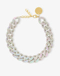 Flat Chain Necklace iridescent – Necklaces – Gold-Plated Flat Chain Necklace iridescent – Necklaces – Gold-Plated