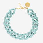 Big Flat Chain Necklace Matt Baby Blue – Halsketten – vergoldet Big Flat Chain Necklace Matt Baby Blue – Halsketten – vergoldet