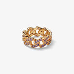 Mexican Chain Purple Zirconia – Rings – 18ct Gold-Plated Mexican Chain Purple Zirconia – Rings – 18ct Gold-Plated