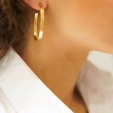 Oval Small Brushed – Creolen – 18kt vergoldet