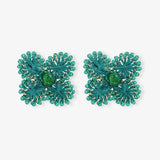 Flower Earring S Light Ocean Green - Ohrringe - 18k vergoldet