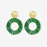 Open Circle Tube Beads - Bright Green – Ohrringe – 18kt vergoldet
