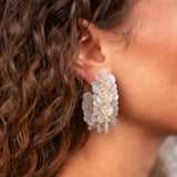 Sequin Oval Creole XL - Crystal Nude - Ohrringe - 18k vergoldet