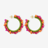 Urchin Irr. Stones M - Apricot/Fuchsia – Creolen – 18kt vergoldet