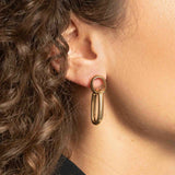 Oval Double Tubes – Ohrringe – 18kt vergoldet