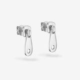 Essential Zip Earrings White - Ohrstecker - Silber