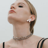 Essential Zip Earrings White - Ohrstecker - Silber