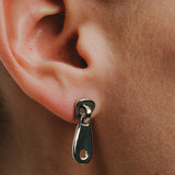 Essential Zip Earrings White - Ohrstecker - Silber