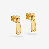 Essential Zip Earrings Gold - Ohrstecker - 18k vergoldet