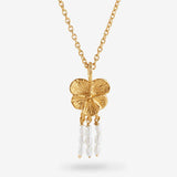 Pansy Three Row Pearl - Anhänger - 24k vergoldet