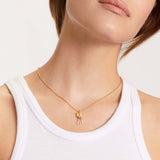 Pansy Three Row Pearl - Anhänger - 24k vergoldet