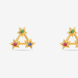 Rainbow Star - Ohrstecker - 585 Gold
