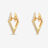 Square Diamond - Creolen - 585 Gold
