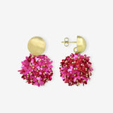 Sequin Flower Globe M Fuchsia Earrings - Ohrhänger - 18kt vergoldet