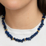 Blue Lapis Chain without Pearl - Halsketten - 18k vergoldet
