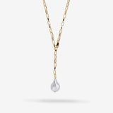 Bicycle Chain with Big Baroque Pearl 50cm - Halsketten - 18k vergoldet