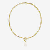 Big Link Big Closure 42cm + Keshi Pearl - Halsketten - 18k vergoldet