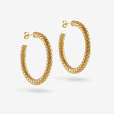 Oval Cobra - Creolen - 18k vergoldet