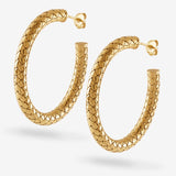 Oval Cobra - Creolen - 18k vergoldet