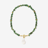 Prase Chain with Pearl - Halsketten - 18k vergoldet