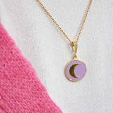 Gold Purple Bloom Cosmic Sparkle - Halsketten - 18k vergoldet