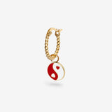 Yinyang Rope Red - Single Ohrring - 18k vergoldet
