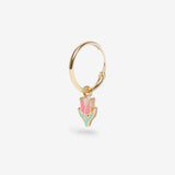 Tulip Pink - Single Ohrring - 18k vergoldet