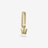 Naked Charm Oval Butterfly - Single Ohrring - 18k vergoldet