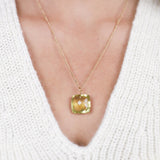 Lemon Quarz Pendant - Kettenanhänger - 14kt Gold