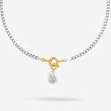 Bicolor Big Link + Baroque Pearl - Halsketten - Bicolor