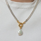Bicolor Big Link + Baroque Pearl - Halsketten - Bicolor
