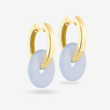 Oval Creoles + Double Medium Chalcedony - Creolen - 18k vergoldet