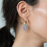 Oval Creoles + Double Medium Chalcedony - Creolen - 18k vergoldet