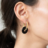 Oval Creoles + Double Medium Onyx - Creolen - 18k vergoldet