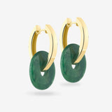 Oval Creoles + Double Medium Prase - Creolen - 18k vergoldet