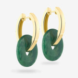 Oval Creoles + Double Medium Prase - Creolen - 18k vergoldet
