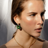 Oval Creoles + Double Medium Prase - Creolen - 18k vergoldet