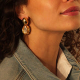 Amelie Oval Golden Shadow - Ohrhänger - 18k vergoldet