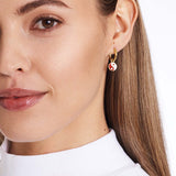 Yinyang Red - Single Ohrring - 18k vergoldet