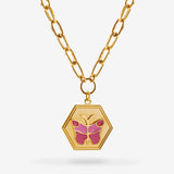 Fire Butterfly Pink - Halsketten - 18k vergoldet