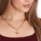 Fire Butterfly Pink - Halsketten - 18k vergoldet