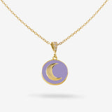 Gold Purple Bloom Cosmic Sparkle - Halsketten - 18k vergoldet
