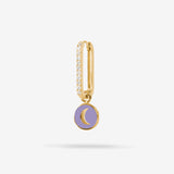 Gold Purple Bloom Cosmic Oval - Single-Ohrringe - 18k vergoldet
