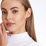 Heart Red - Single Ohrring - 18k vergoldet
